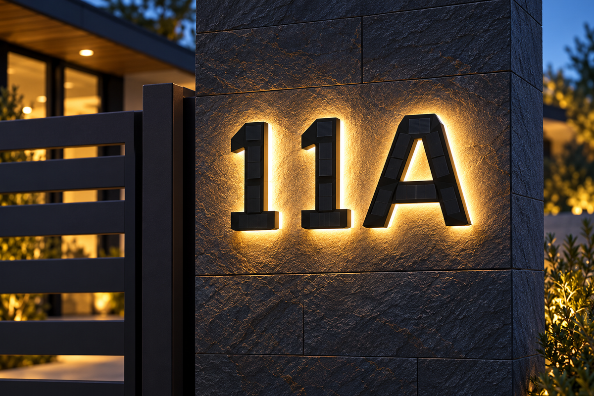 AI-assisted illustration of an 11A address arrangement; three characters sold individually